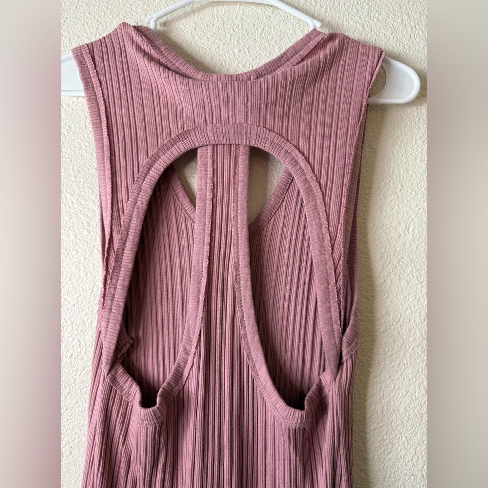 NWOT Free People Beach Wave Wash cutout ribbed Maxi in Mauve - Picture 6 of 7